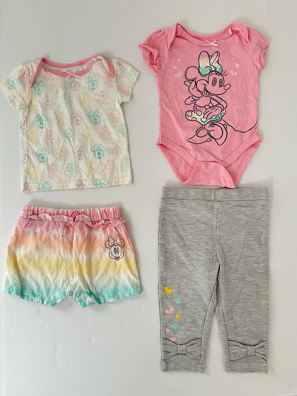 Disney Baby Girl Colorful Minnie Matching Set